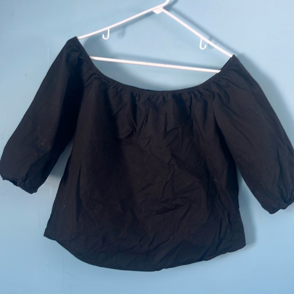 Off-Shoulder Black Blouse